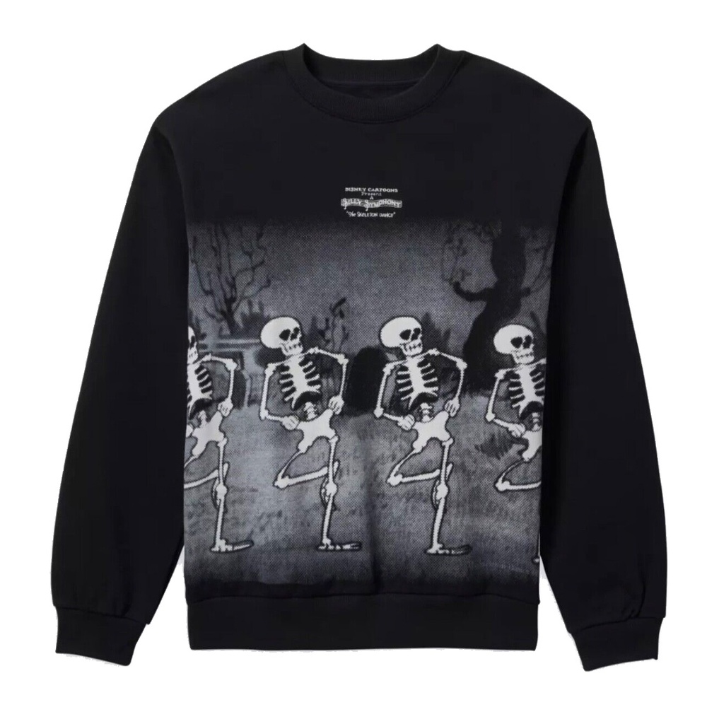New Disney The Skeleton Dance Fleece Pullover Spooky Season
